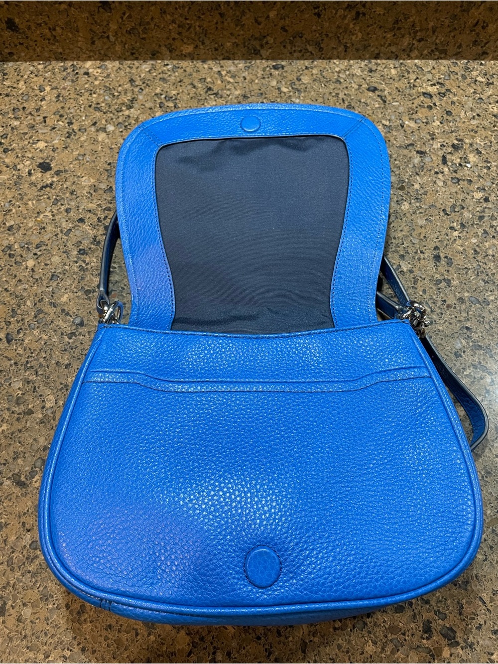 Marc Jacobs Empire City Mini Messenger Leather Crossbody Bag Cobalt Blue EUC - Picture 8 of 15